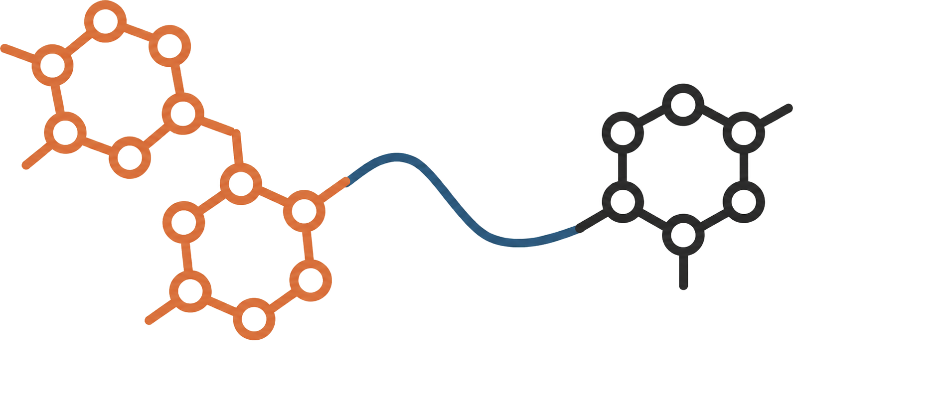 PDC-1 molecule showing orange PS binder, blue linker, and green SN-38 payload